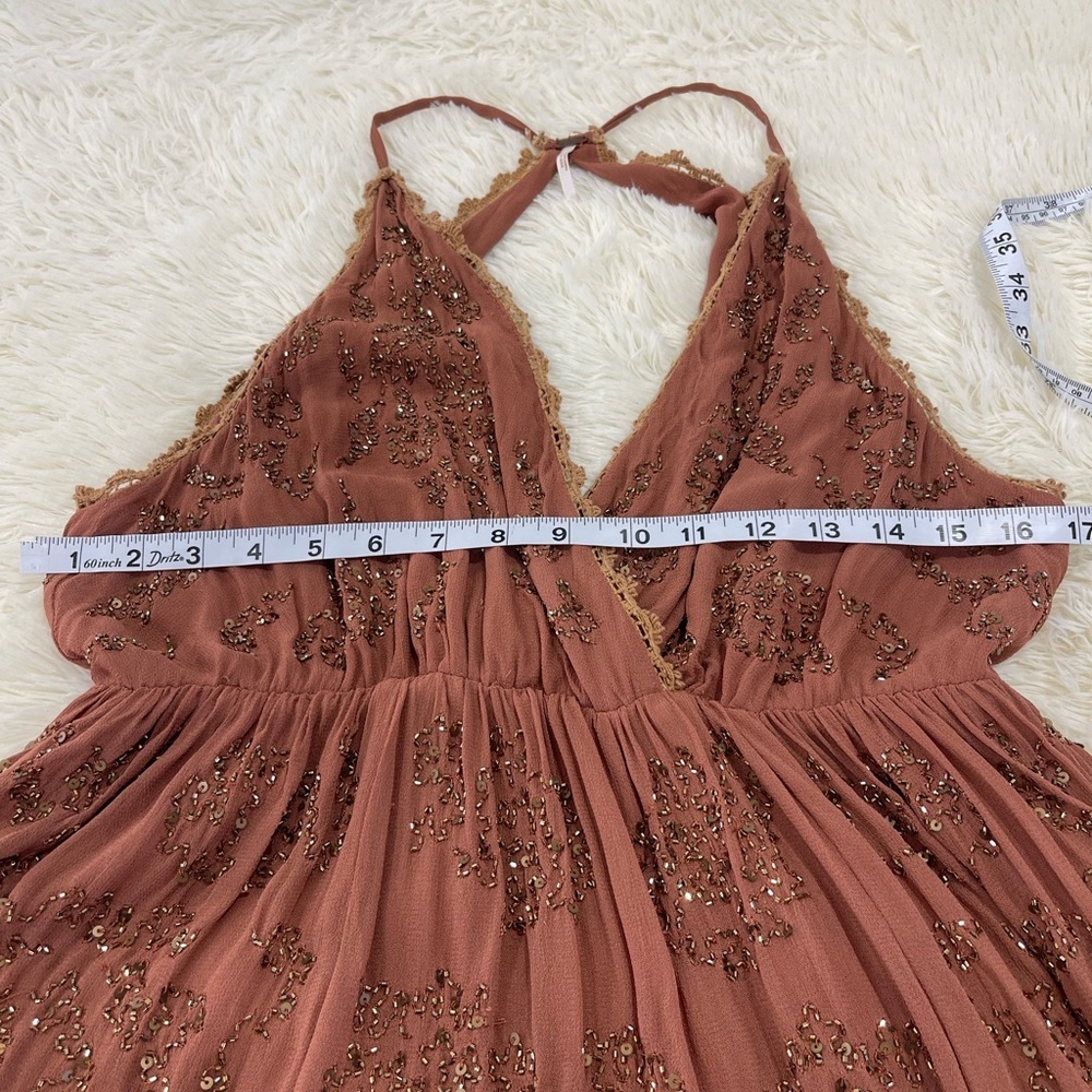 Free People Rust Embellished Halter Blouse - Picture 10 of 13